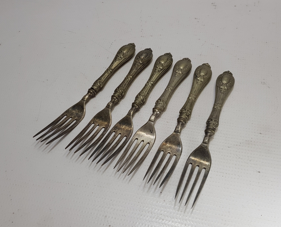 OSMANLI DÖNEMİ GÜMÜŞ KAPLAMA ÇATAL SETİ