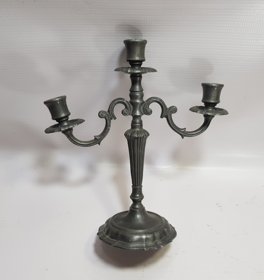 ÜÇ KOLLU ANTİKA TUTYA ŞAMDAN