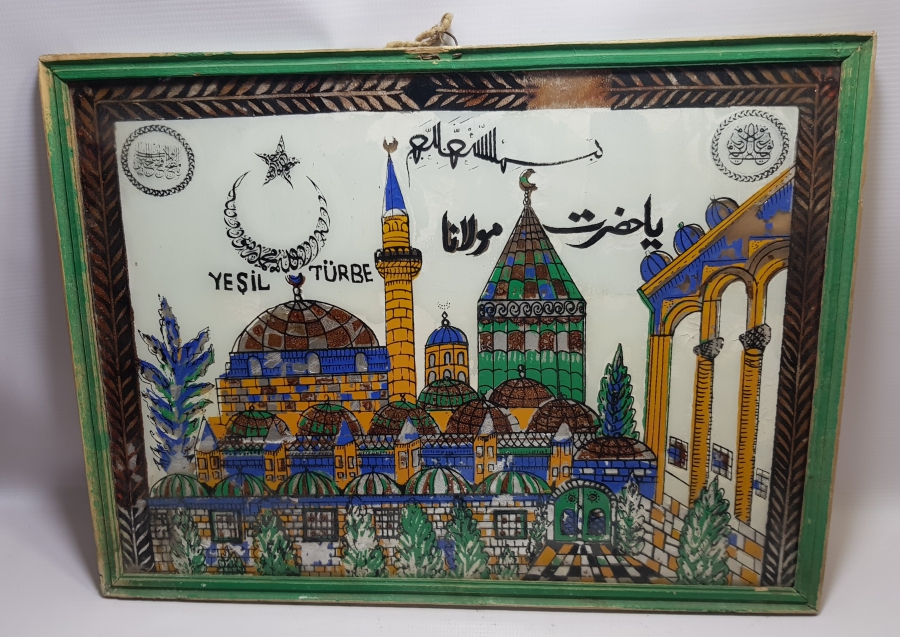 BURSA YEŞİL TÜRBE TEMALI CAM ALTI TABLO