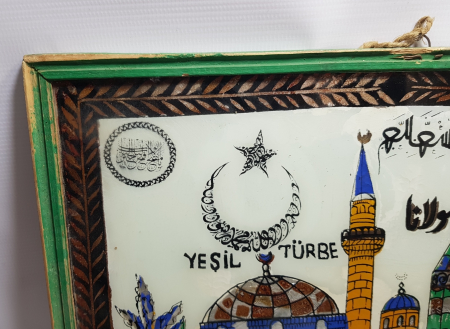 BURSA YEŞİL TÜRBE TEMALI CAM ALTI TABLO