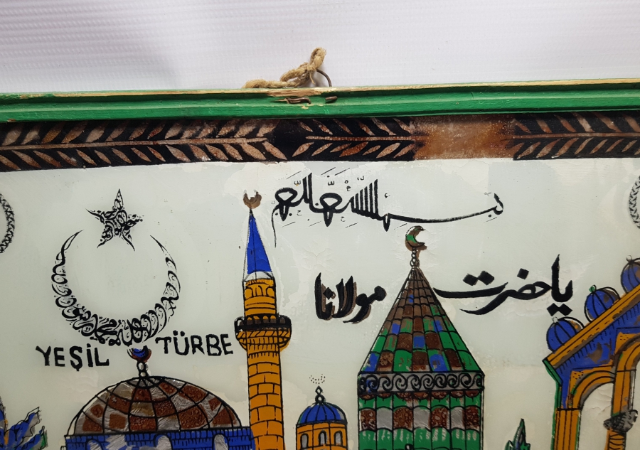 BURSA YEŞİL TÜRBE TEMALI CAM ALTI TABLO
