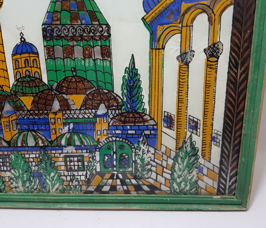 BURSA YEŞİL TÜRBE TEMALI CAM ALTI TABLO