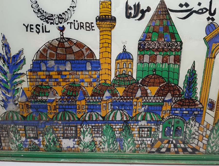 BURSA YEŞİL TÜRBE TEMALI CAM ALTI TABLO