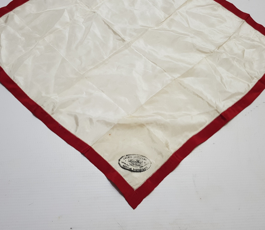 OSMANLI DÖNEMİ RUMCA VE OSMANLICA DAMGALI İPEK MENDİL