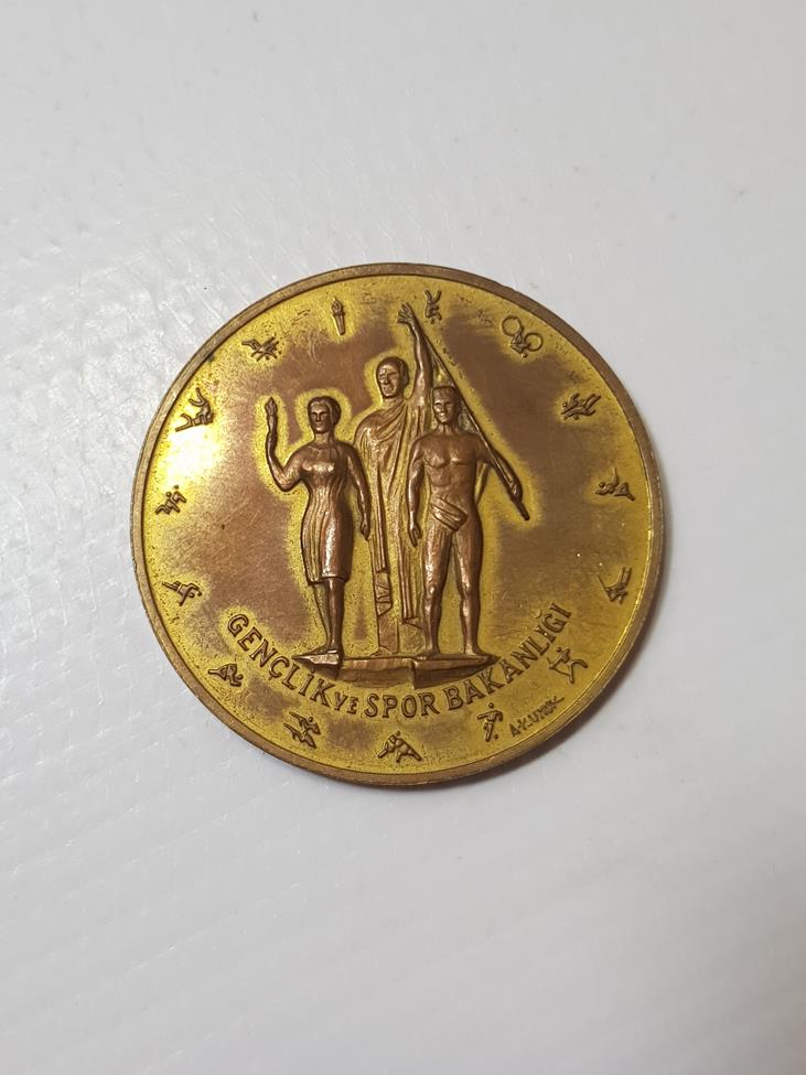 1973 TÜRKİYE CUMHURİYETİ'NİN 50. YILI ALTIN KAPLAMA MADALYA