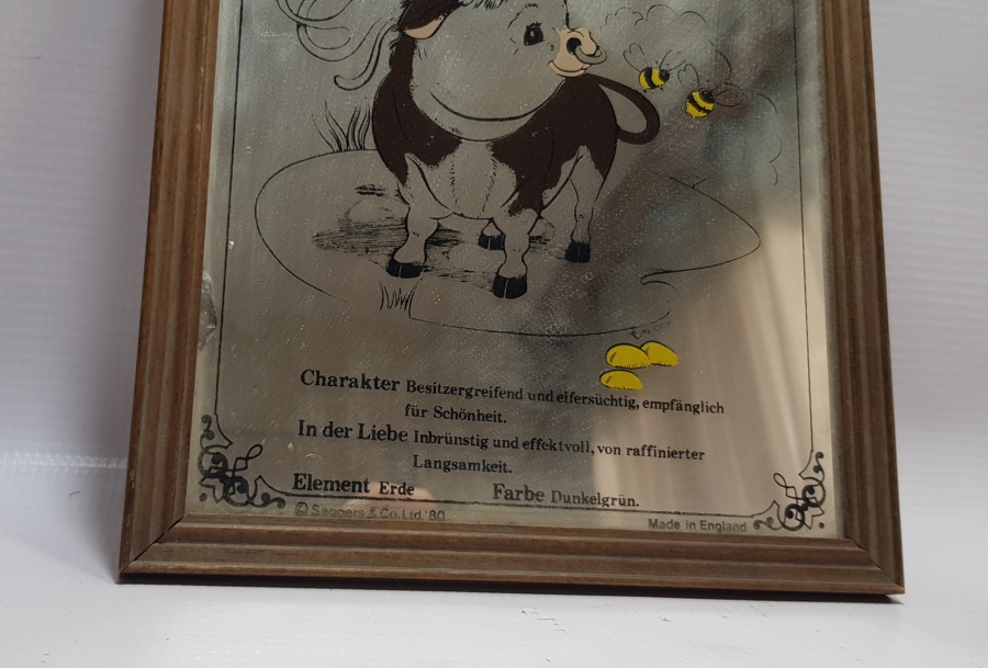 BOĞA VE ARI RESİMLİ VİNTAGE AYNA