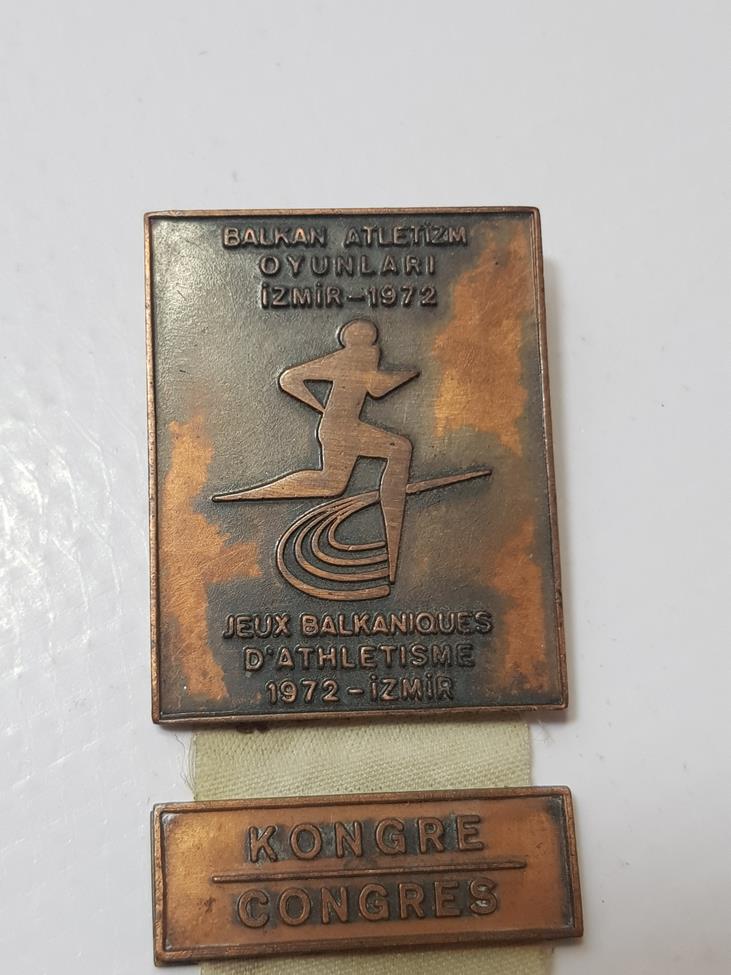 1972 İZMİR BALKAN ATLETİZM OYUNLARI MADALYA ROZET