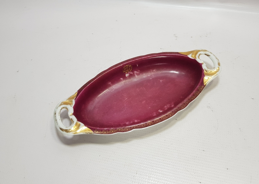 SON OSMANLI SADRAZAMI AHMET TEVFİK PAŞA'YA AİT, ALİMZADE ÖMER EFENDİ DAMGALI ÇOK NADİR KAYIK TABAK