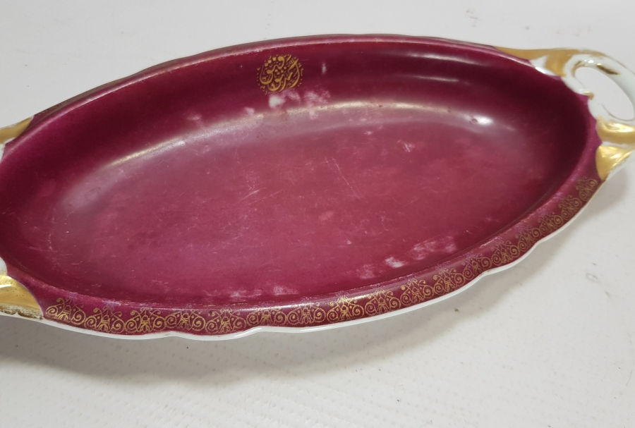 SON OSMANLI SADRAZAMI AHMET TEVFİK PAŞA'YA AİT, ALİMZADE ÖMER EFENDİ DAMGALI ÇOK NADİR KAYIK TABAK