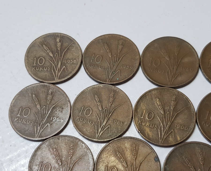 1958-1974 ARASI FULL SERİ 10 KURUŞ LOTU