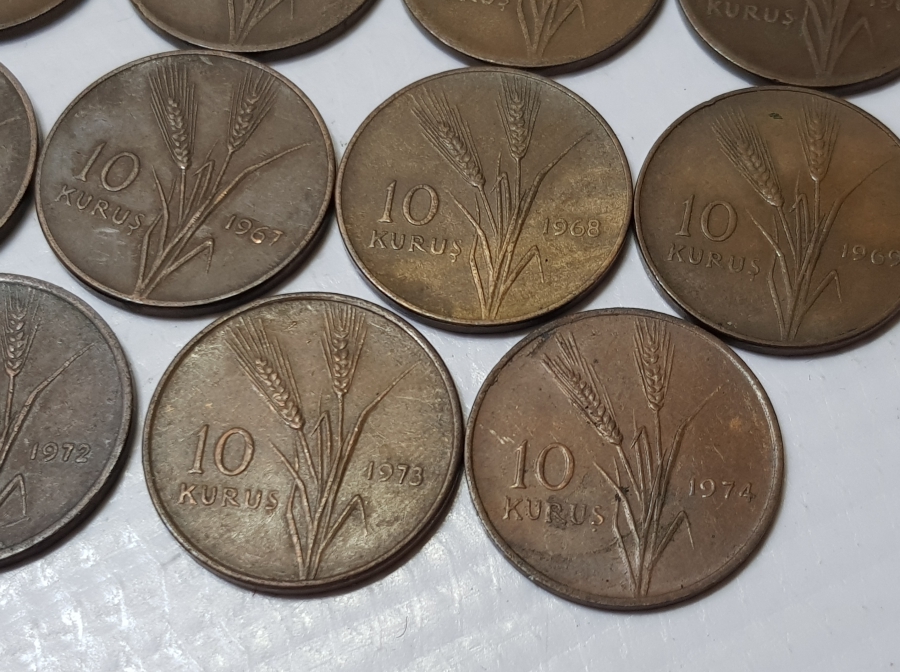 1958-1974 ARASI FULL SERİ 10 KURUŞ LOTU