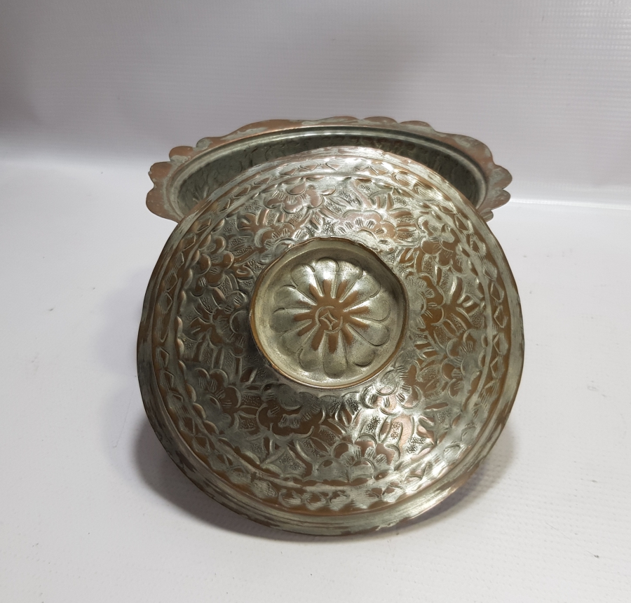 OSMANLI DÖNEMİ BOSNA İŞİ KAPAKLI BAKIR KASE