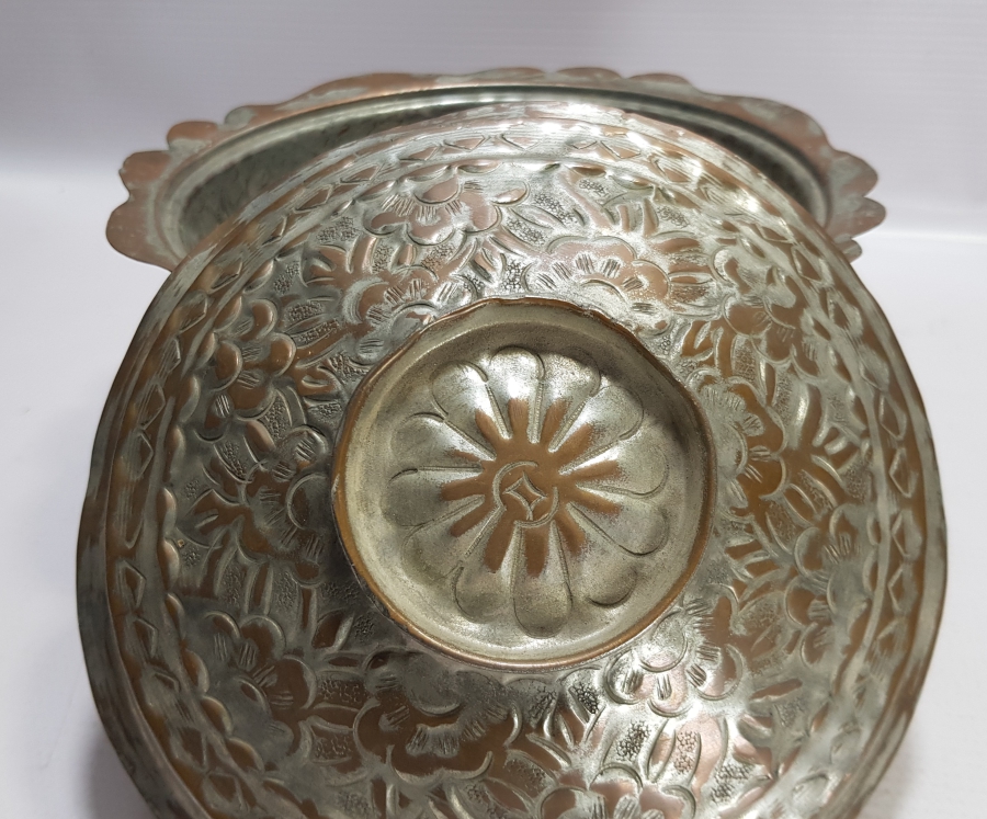 OSMANLI DÖNEMİ BOSNA İŞİ KAPAKLI BAKIR KASE