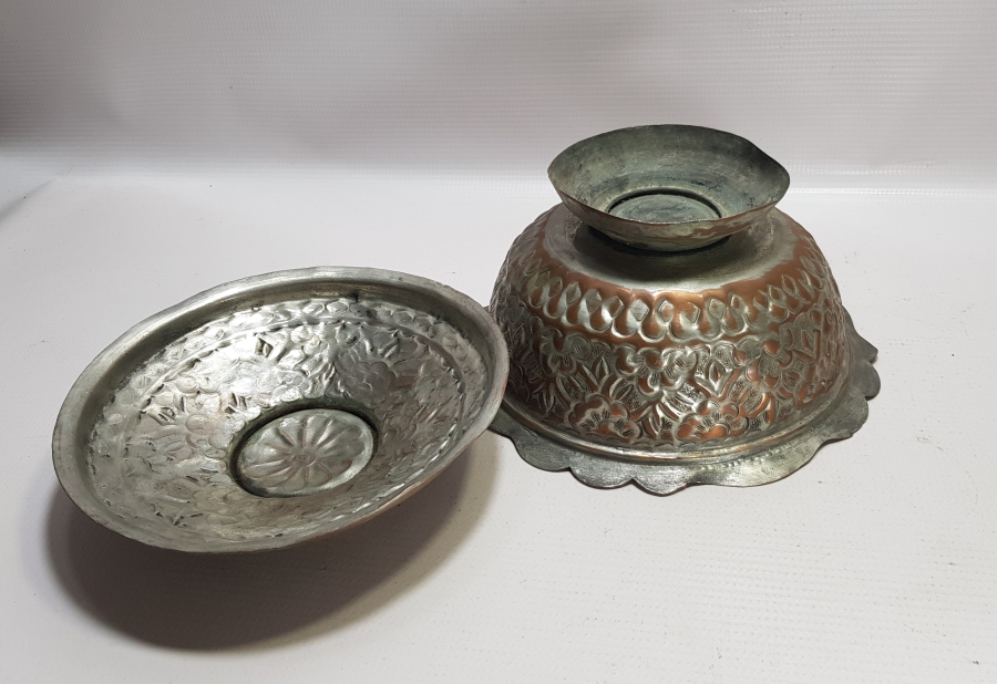 OSMANLI DÖNEMİ BOSNA İŞİ KAPAKLI BAKIR KASE