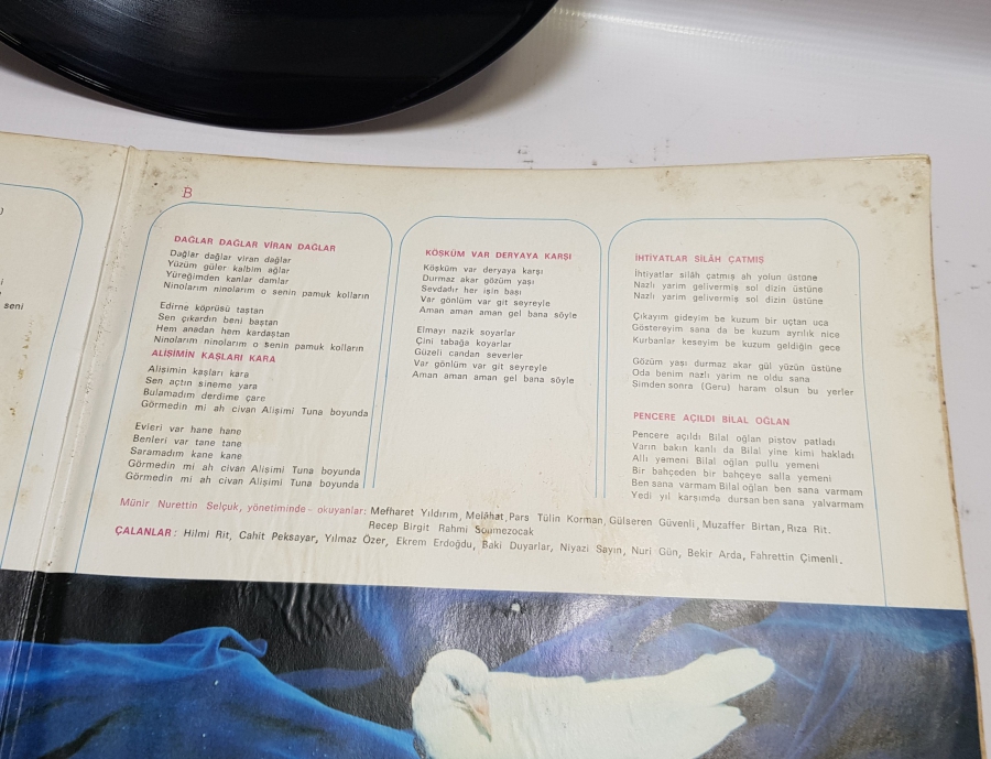 1973 ATATÜRK'ÜN SEVDİĞİ ŞARKILAR VE TÜRKÜLER LONGPLAY PLAK