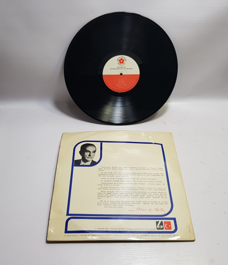 1973 ATATÜRK'ÜN SEVDİĞİ ŞARKILAR VE TÜRKÜLER LONGPLAY PLAK