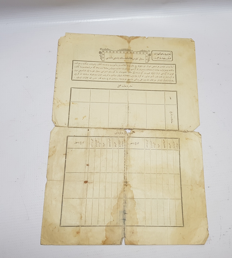 OSMANLI DÖNEMİ KULLANILMIŞ İLK NÜFUS KAĞIDI