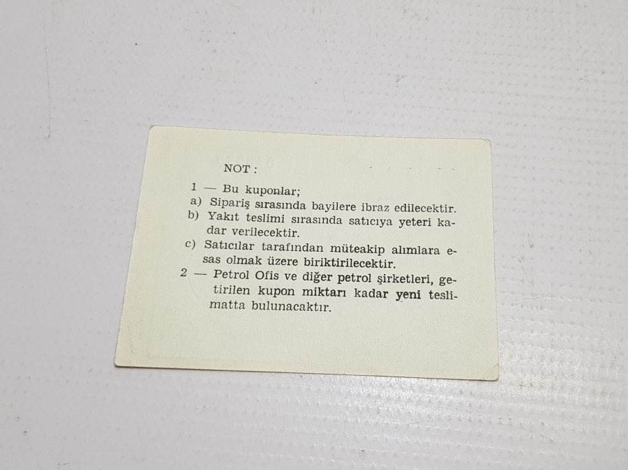 1979-1980 FUEL OİL KUPONU