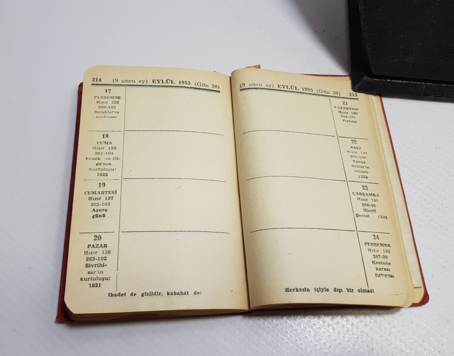 1953 TAKVİMİ RAGIP