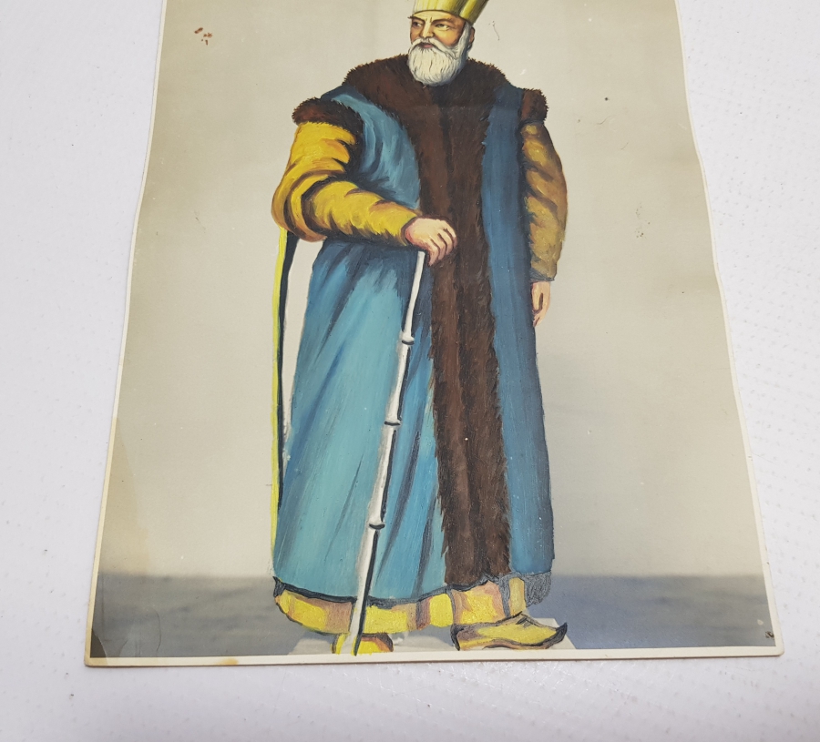 OSMANLI DÖNEMİ KAPICILAR KETHUDASI EL BOYAMA GRAVÜR