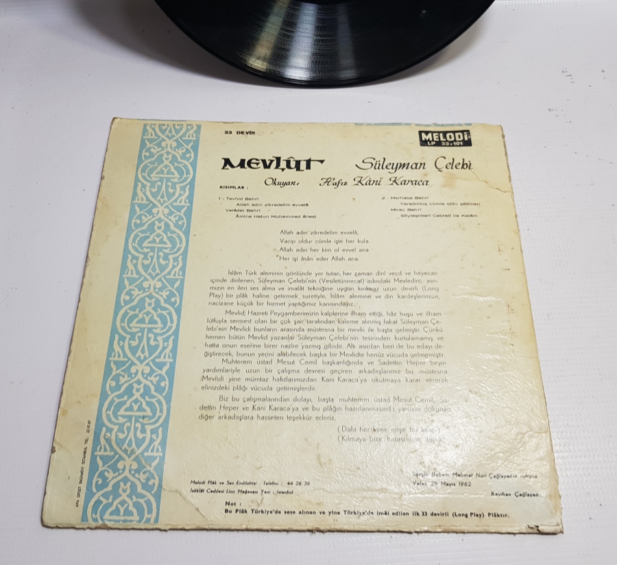 KANİ KARACA: MEVLÜT LONGPLAY PLAK