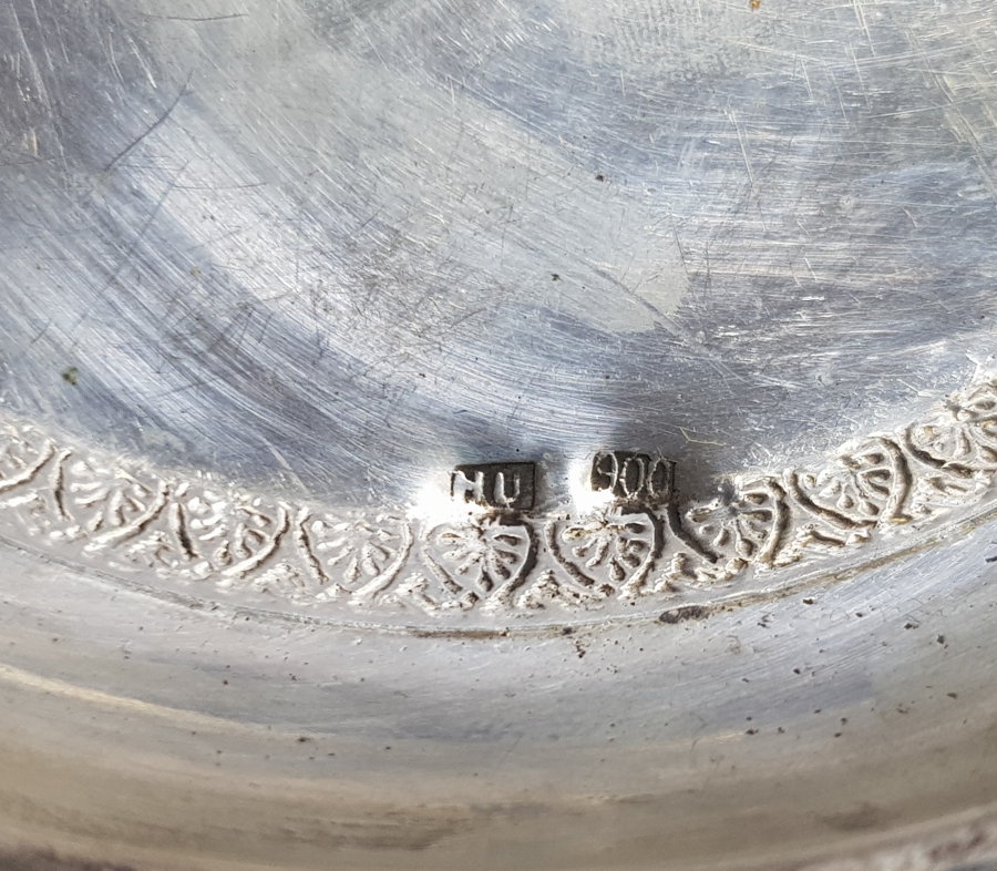 OSMANLI TUĞRALI GÜMÜŞ KINA TASI