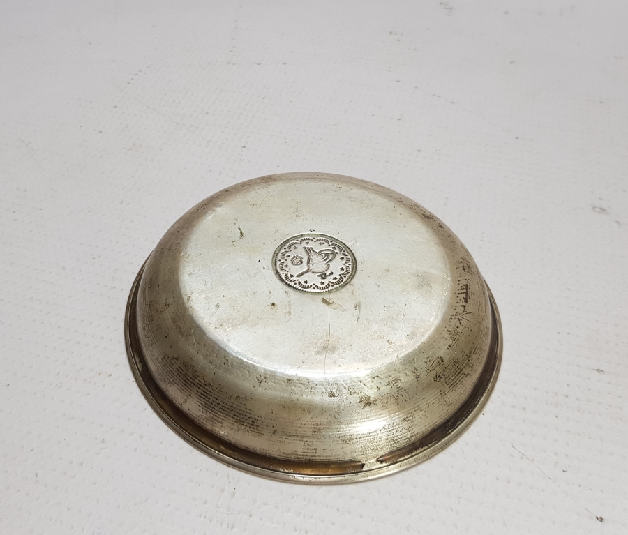 OSMANLI TUĞRALI GÜMÜŞ KINA TASI