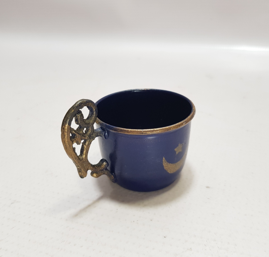 OSMANLI DÖNEMİ AY YILDIZLI EMAYE FİNCAN