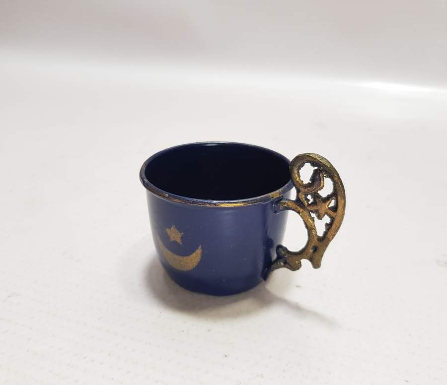 OSMANLI DÖNEMİ AY YILDIZLI EMAYE FİNCAN