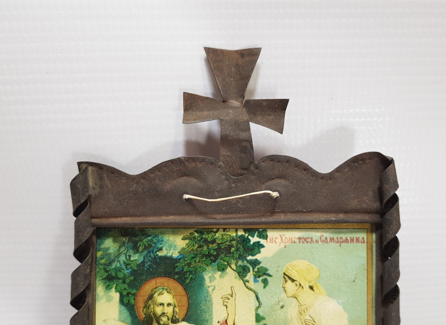 OSMANLI DÖNEMİ RUM İŞİ TENEKE İKONA