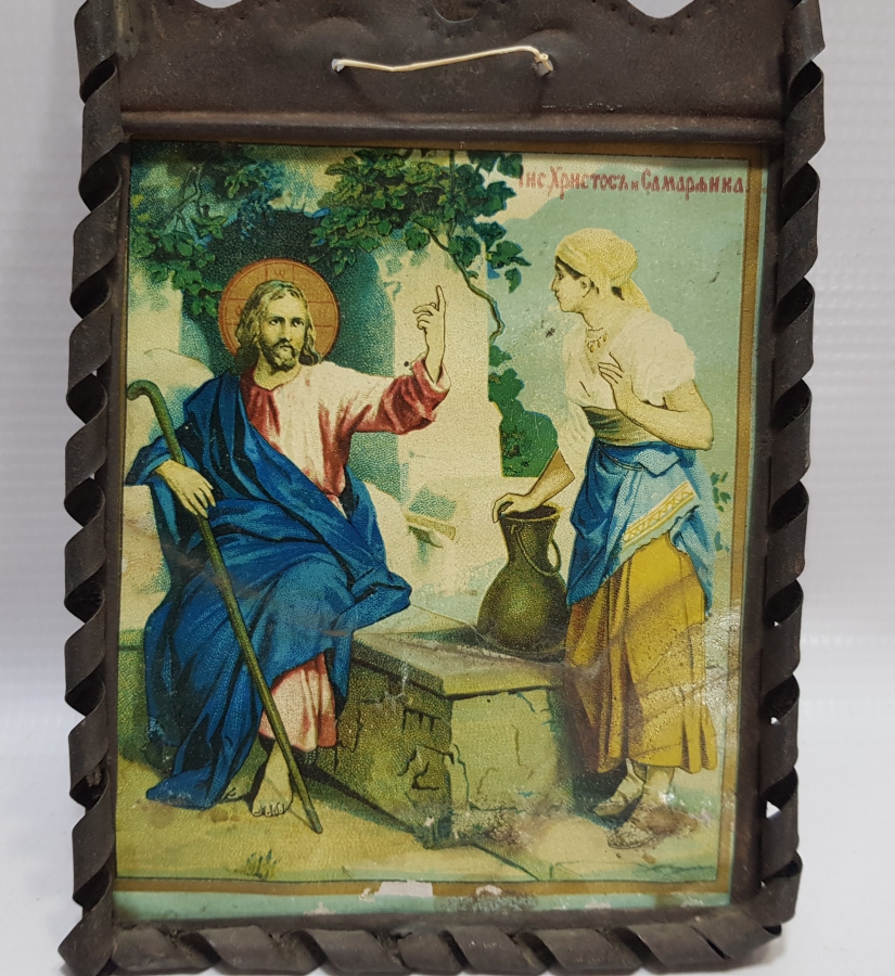 OSMANLI DÖNEMİ RUM İŞİ TENEKE İKONA