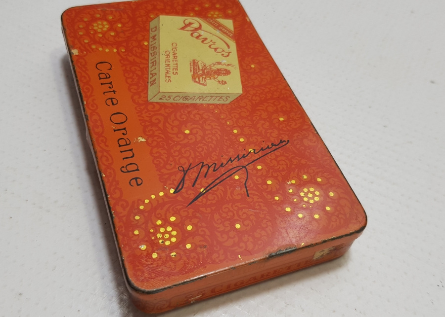 OSMANLI DÖNEMİ SMYRNE YAZILI TENEKE SİGARA KUTUSU