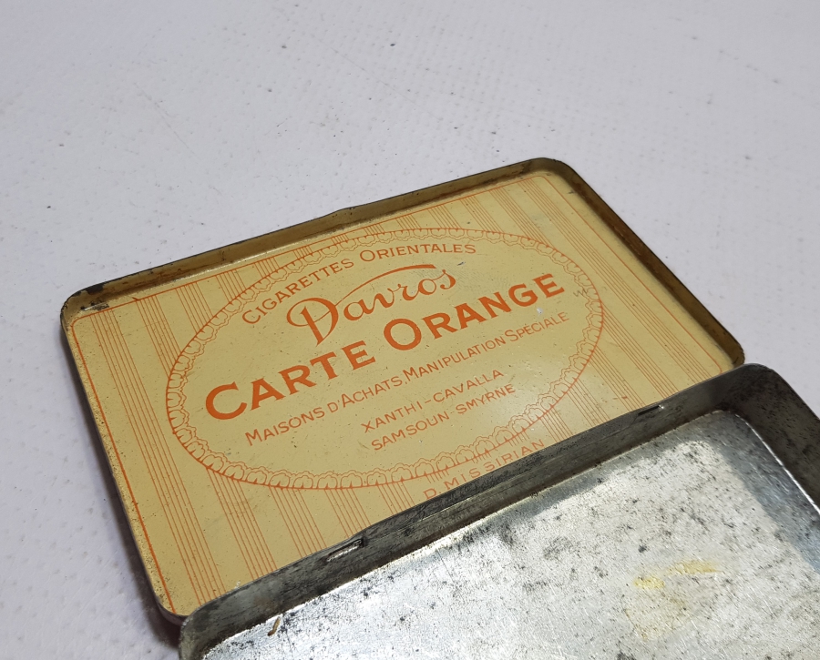 OSMANLI DÖNEMİ SMYRNE YAZILI TENEKE SİGARA KUTUSU