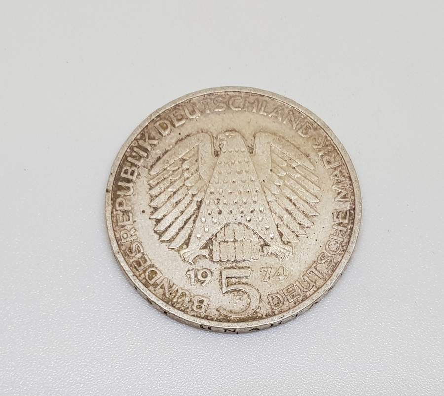 1974 ALMANYA GÜMÜŞ 5 MARK HATIRA PARA