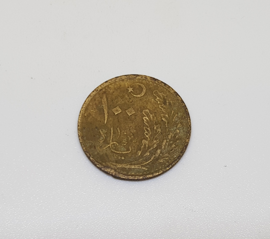 TÜRKİYE CUMHURİYETİNİN OSMANLICA YAZILI İLK PARASI - 100 PARA - NADİR