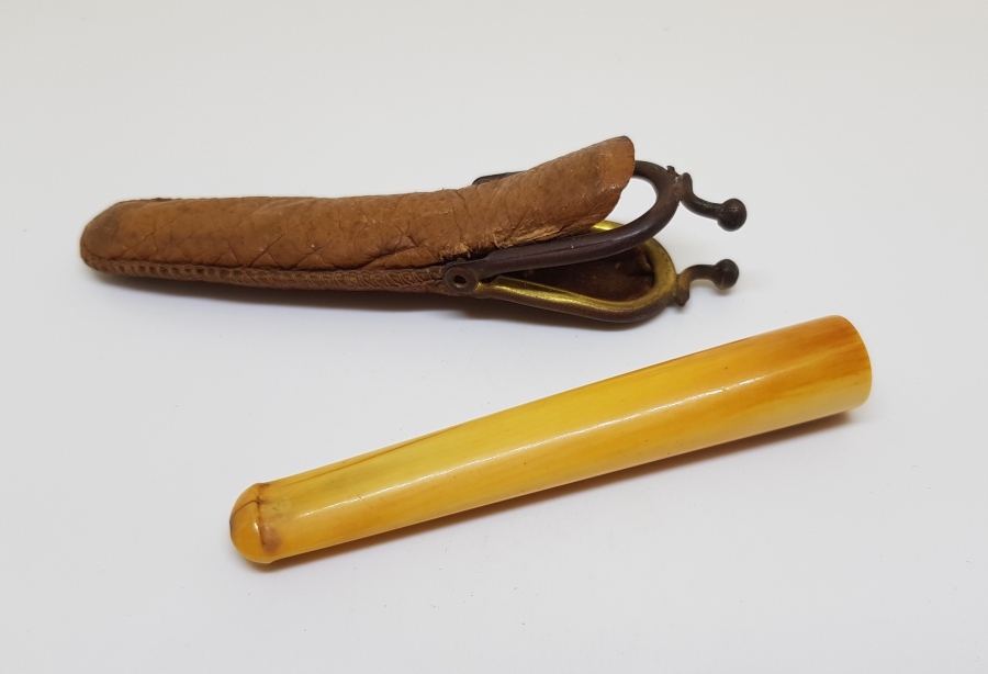 OSMANLI DÖNEMİ ORİJİNAL KILIFINDA FİLDİŞİ AĞIZLIK