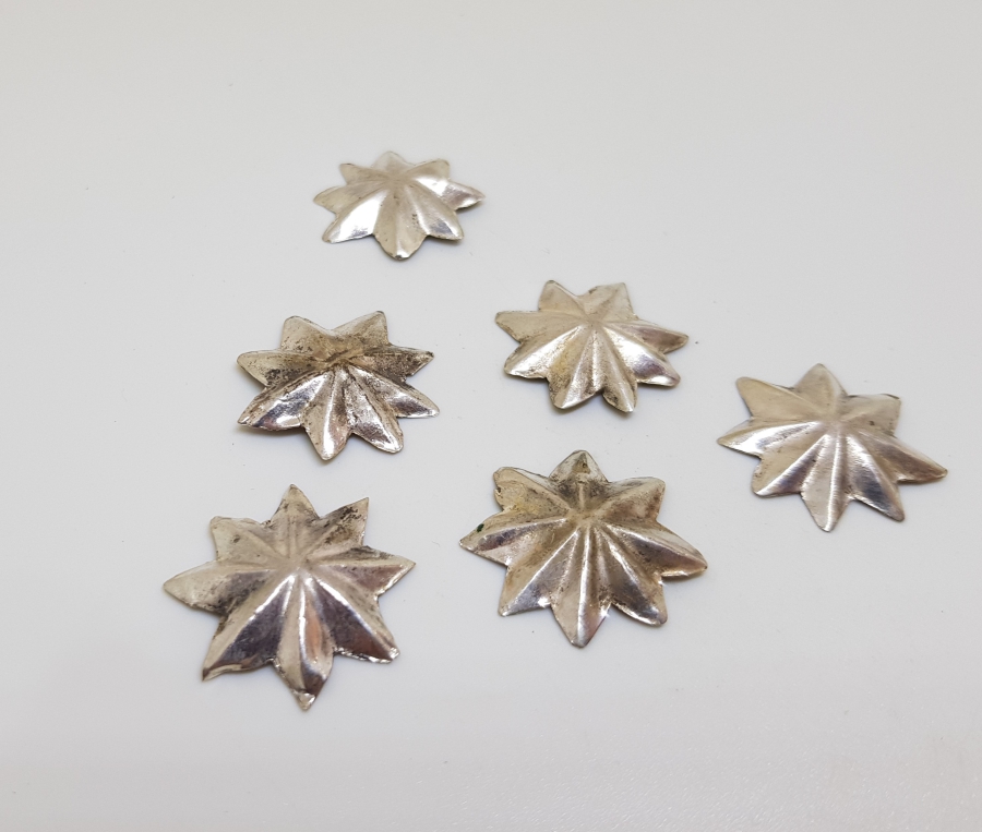 OSMANLI DÖNEMİ YILDIZ FORMLU GÜMÜŞ PAŞA APOLET DÜĞMELERİ