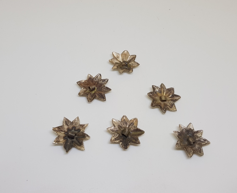 OSMANLI DÖNEMİ YILDIZ FORMLU GÜMÜŞ PAŞA APOLET DÜĞMELERİ