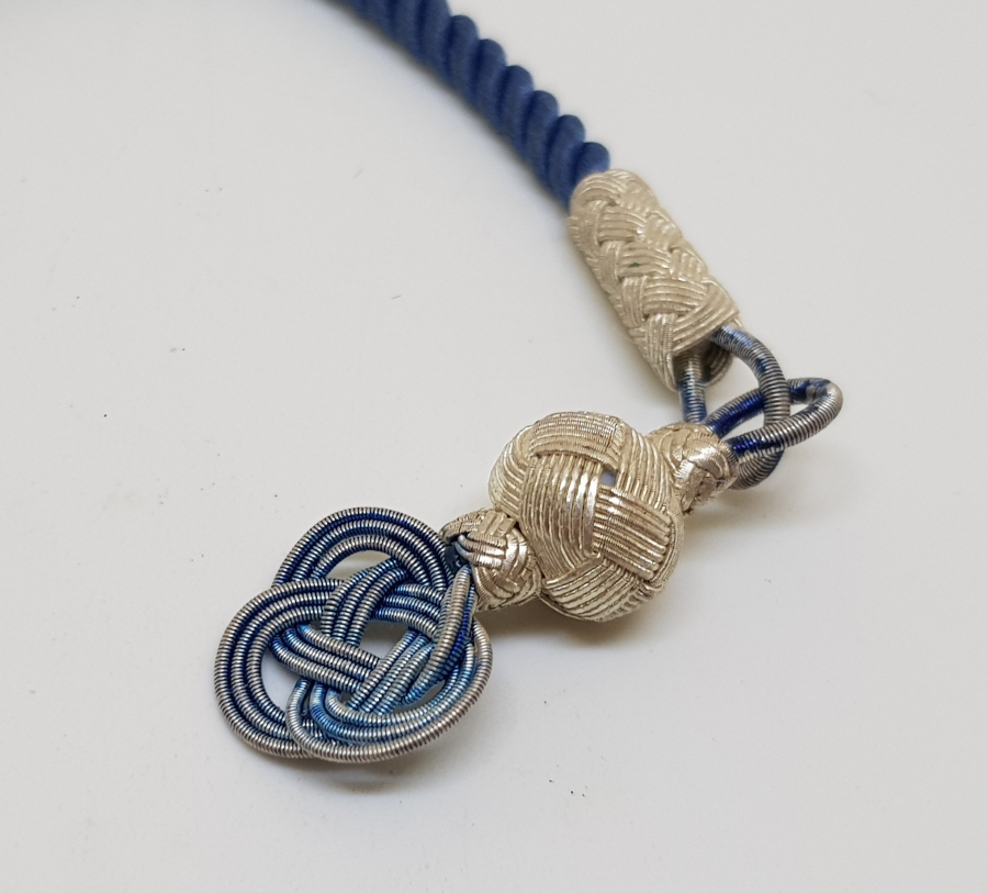 TRABZON İŞİ HASIR ÖRME GÜMÜŞ TESPİH PÜSKÜLÜ