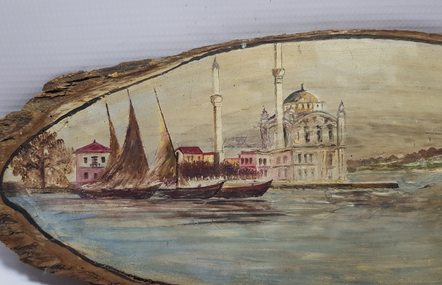 OSMANLI DÖNEMİ YAĞLI BOYA ORTAKÖY CAMİİ VE BOĞAZİÇİ TABLO