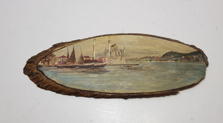 OSMANLI DÖNEMİ YAĞLI BOYA ORTAKÖY CAMİİ VE BOĞAZİÇİ TABLO