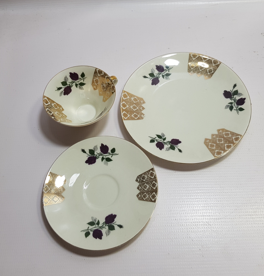 ALTIN VARAKLI BAVARIA TRİO ÇAY TAKIMI