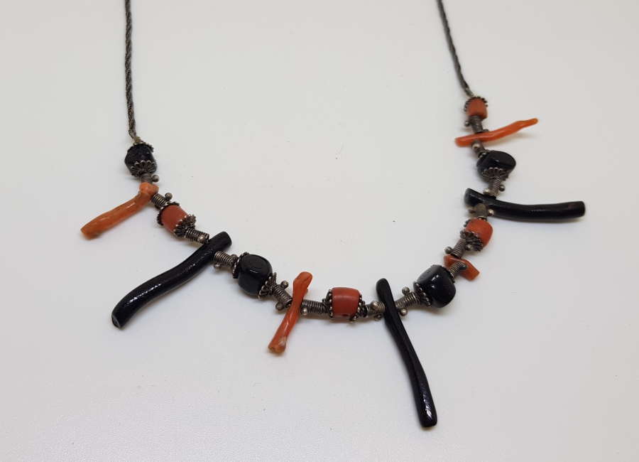 MERCAN TAŞLI GÜMÜŞ GERDANLIK