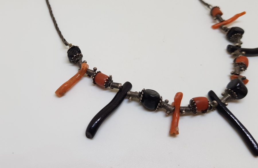 MERCAN TAŞLI GÜMÜŞ GERDANLIK