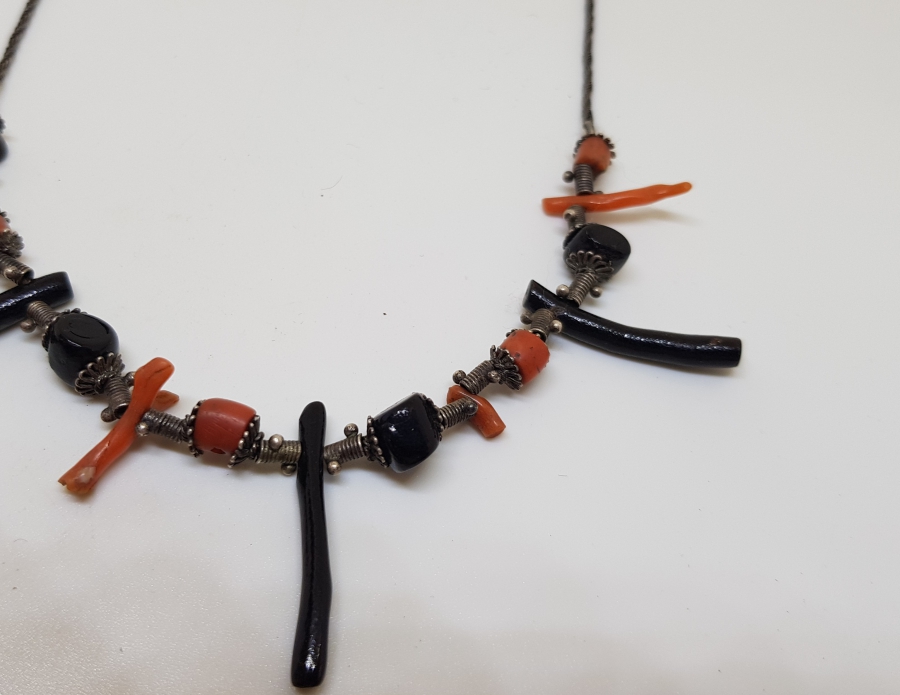 MERCAN TAŞLI GÜMÜŞ GERDANLIK