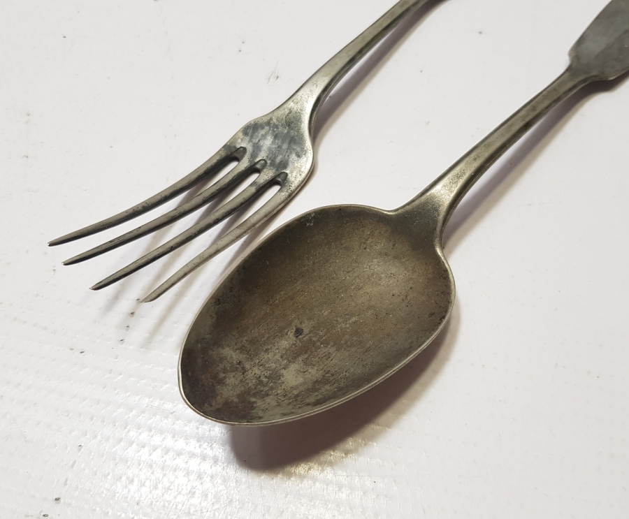 OSMANLICA SELANİK ASKERİ KULÜBÜ YAZILI ÇOK NADİR KAŞIK - ÇATAL