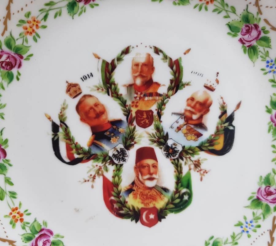 1. DÜNYA SAVAŞI İTTİFAK LİDERLERİ RESİMLİ PORSELEN DUVAR TABAĞI