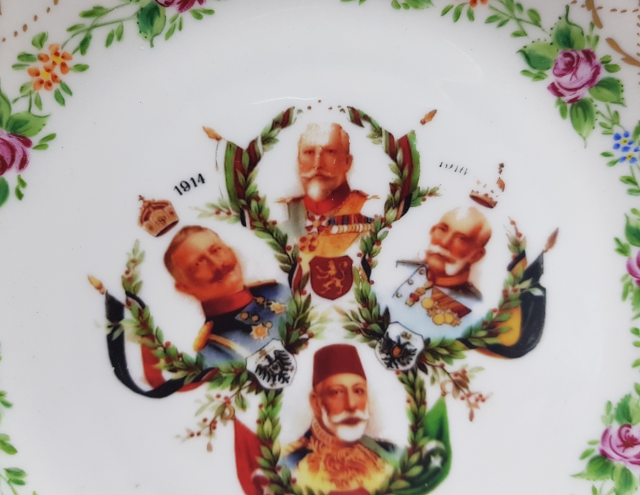 1. DÜNYA SAVAŞI İTTİFAK LİDERLERİ RESİMLİ PORSELEN DUVAR TABAĞI