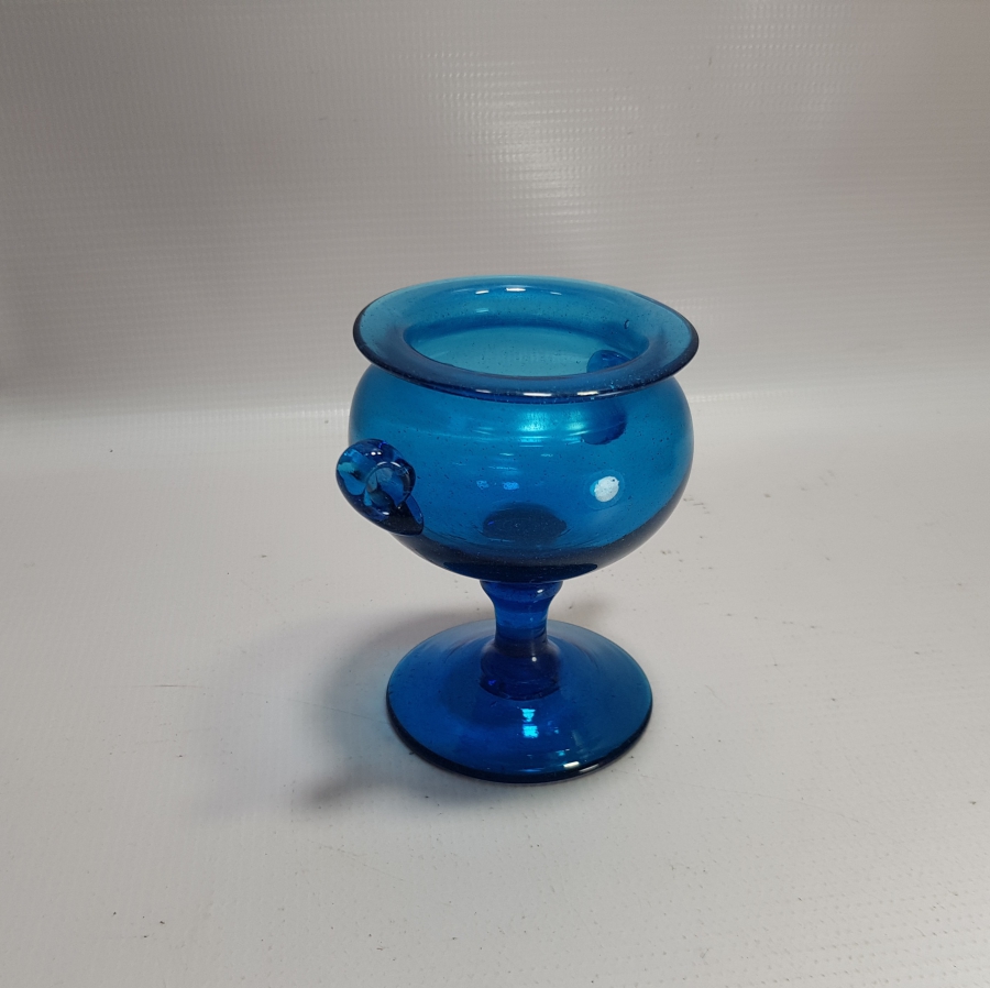 ANTİKA KOBALT KOPARMA CAM VAZO