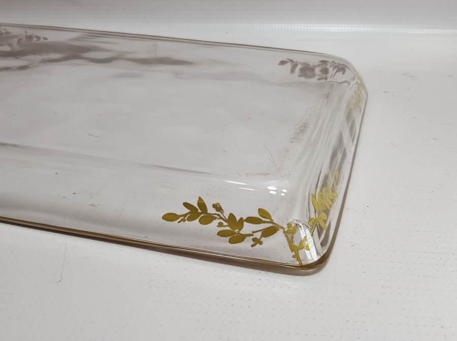 OSMANLI DÖNEMİ ALTIN YALDIZLI CAM TEPSİ